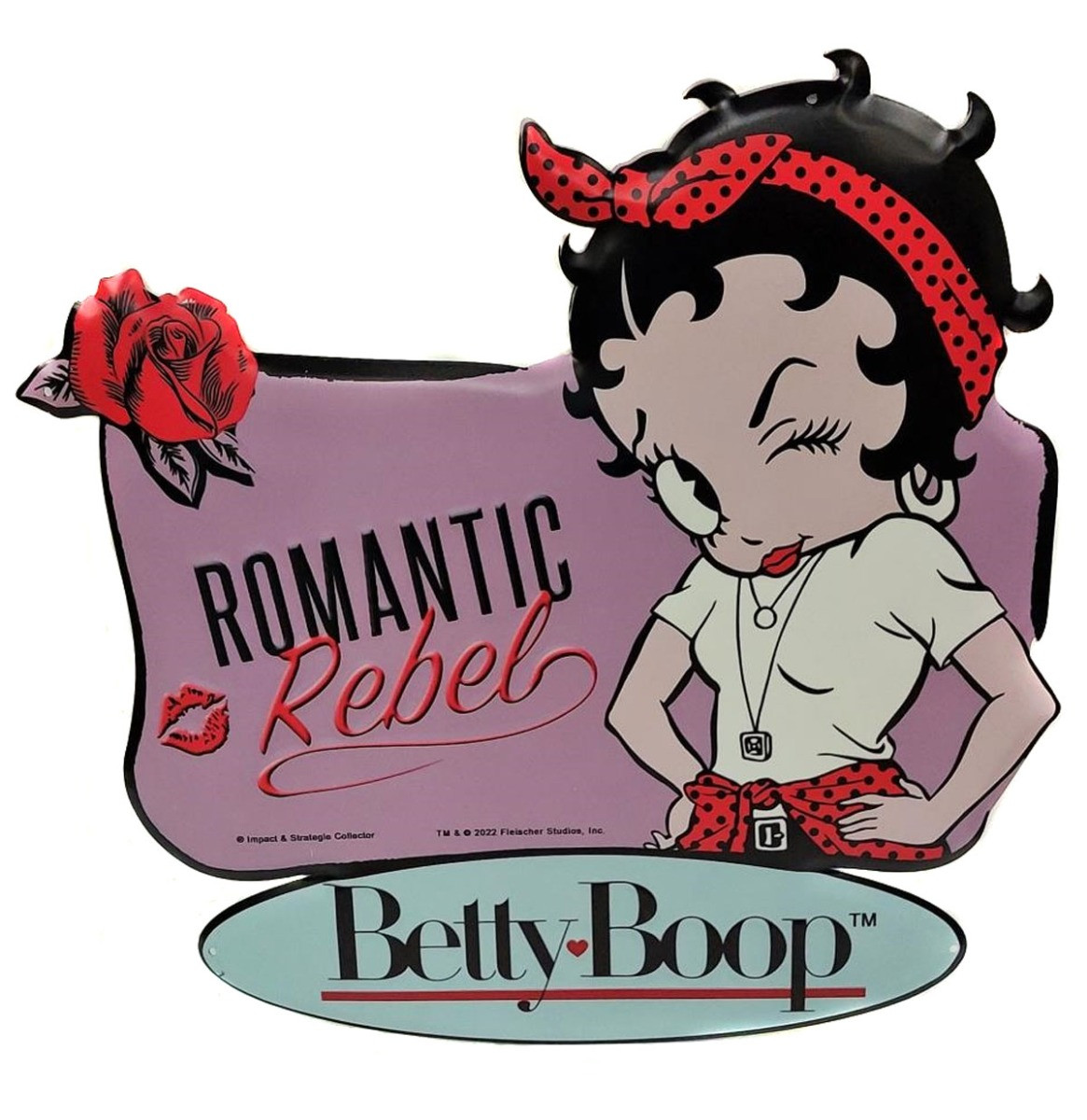Betty Boop Romantic Rebel Gevormd Metalen Bord - 50 x 50 cm