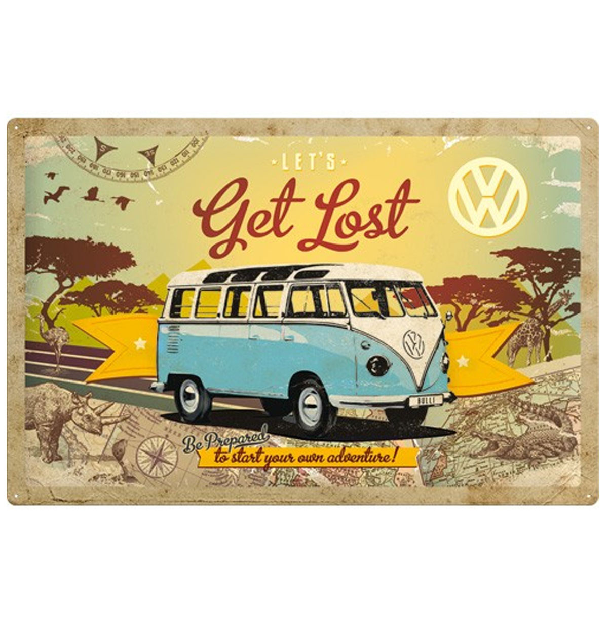 Volkswagen Let&apos;s Get Lost Metalen Bord 40 x 60 cm