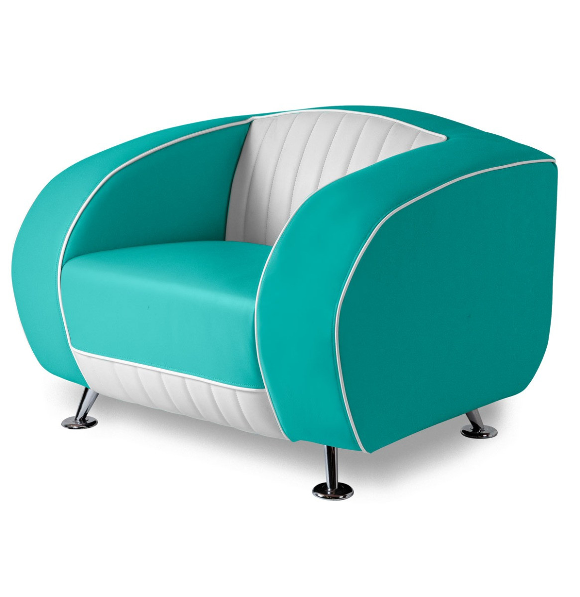 Bel Air Sofa Delucas Retro SF01CB Turquoise Eenzitter