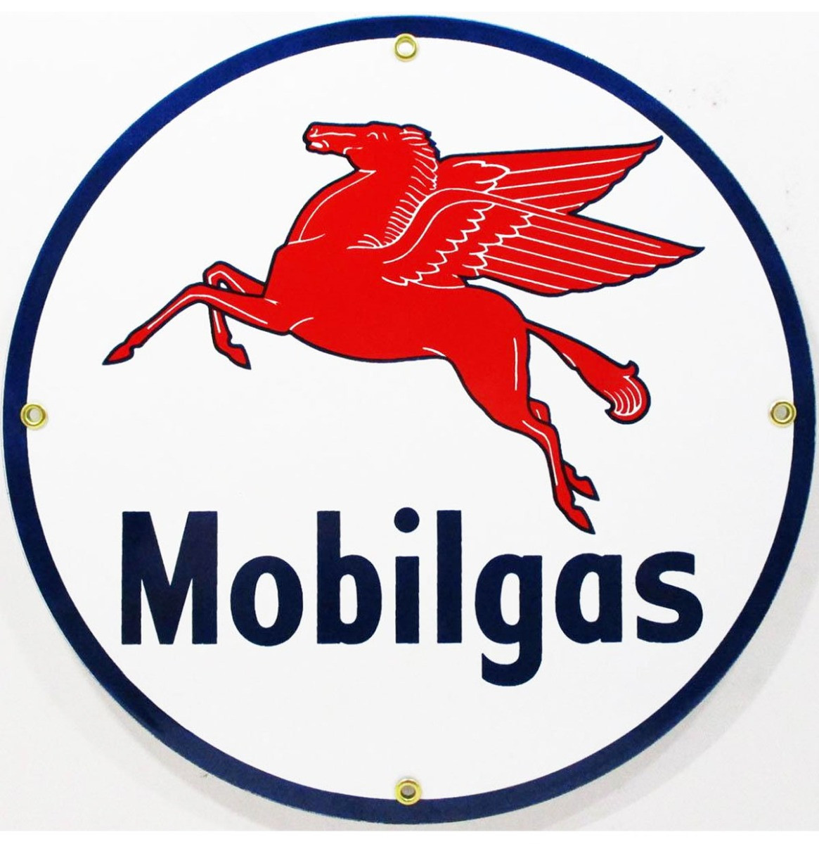 Mobilgas Logo Emaille Bord 12" / 30 cm