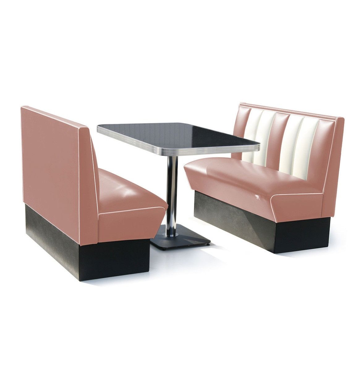 2 x Classic Dinerbooth Dusty Rose + Tafel
