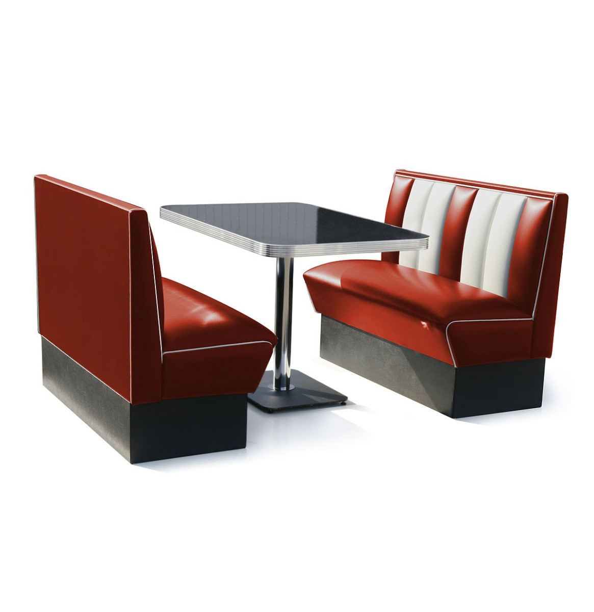 2 x Classic Dinerbooth Ruby + Tafel