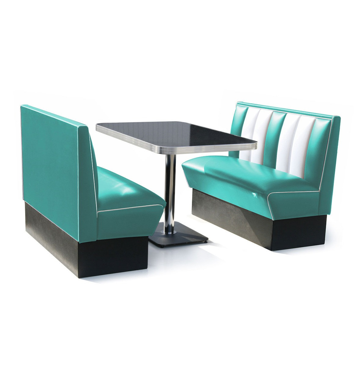 2 x Classic Dinerbooth Turquoise + Table