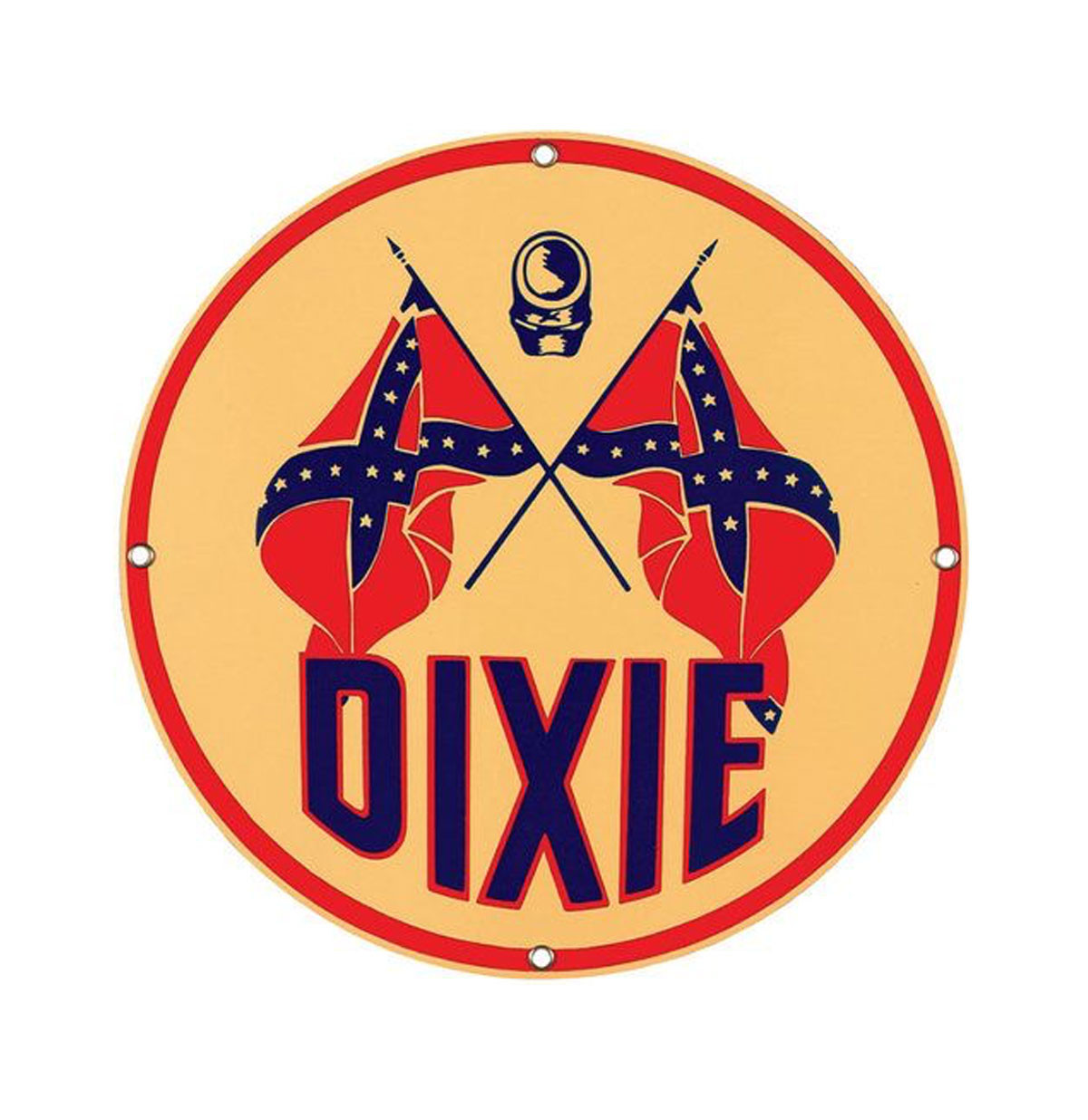 Dixie Gasoline Man Logo Emaille Bord
