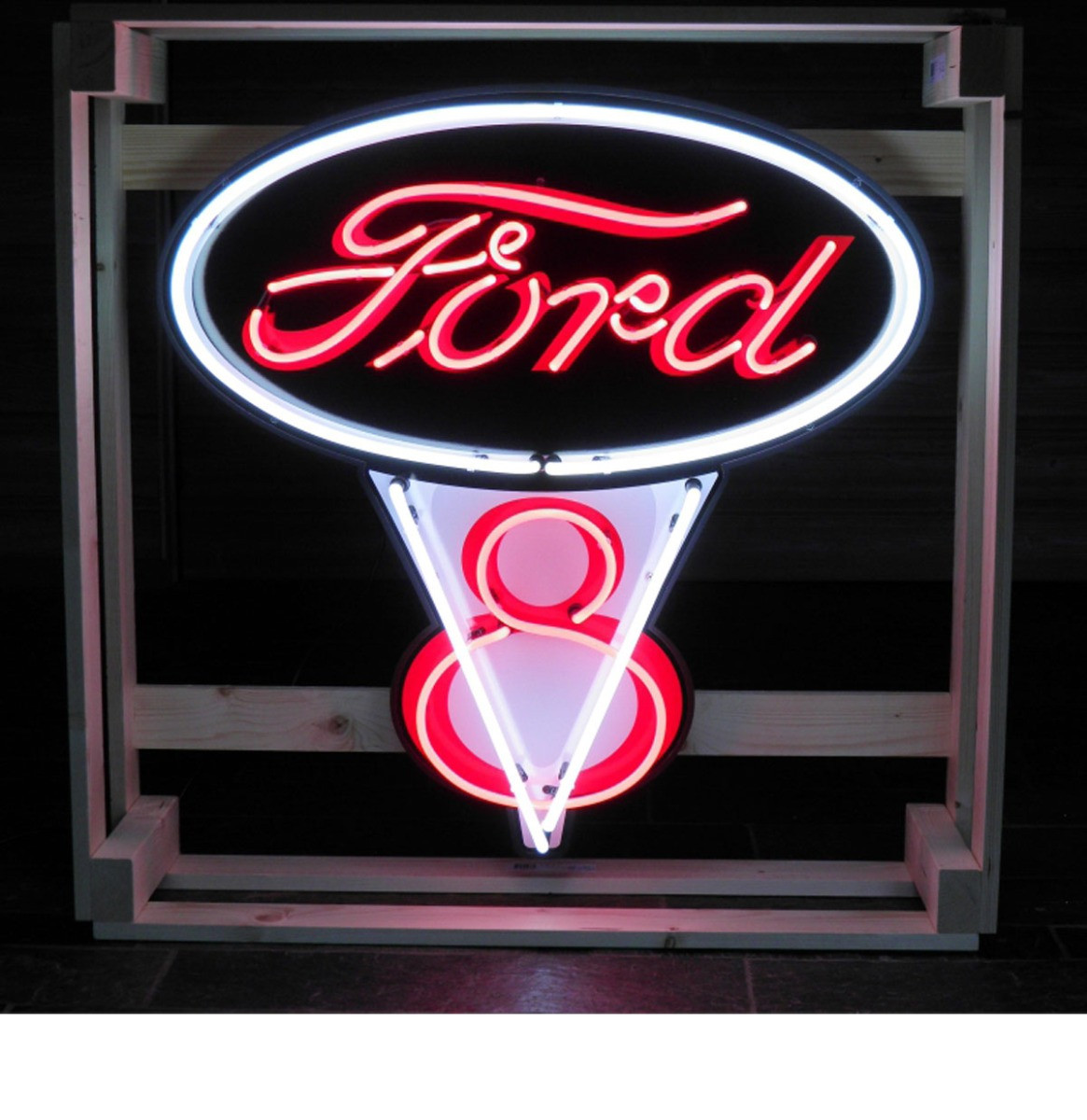 Ford V8 Neon Verlichting XL 80 x 90 cm