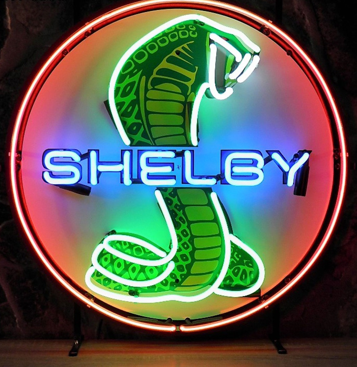 Shelby Neon Verlichting - Blauwe Shelby Letters - 65 x 65 cm