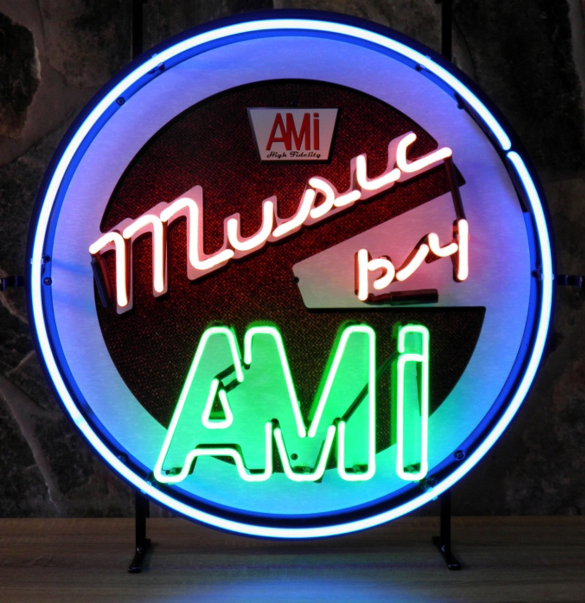 Music By AMI Neon Verlichting Met Achterplaat - 60 x 60 cm