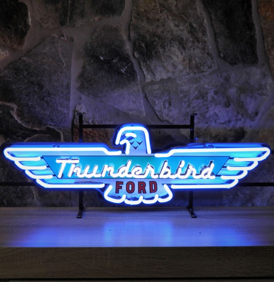 Ford Thunderbird Logo Neon Verlichting Met Achterplaat 88 x 28 cm
