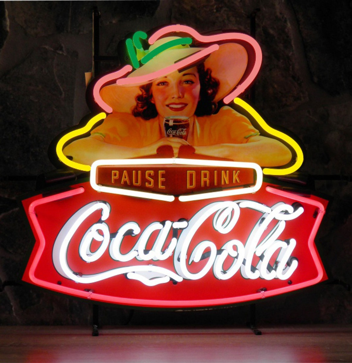 Coca-Cola Lady Pause Drink Neon Verlichting 64 x 60 cm