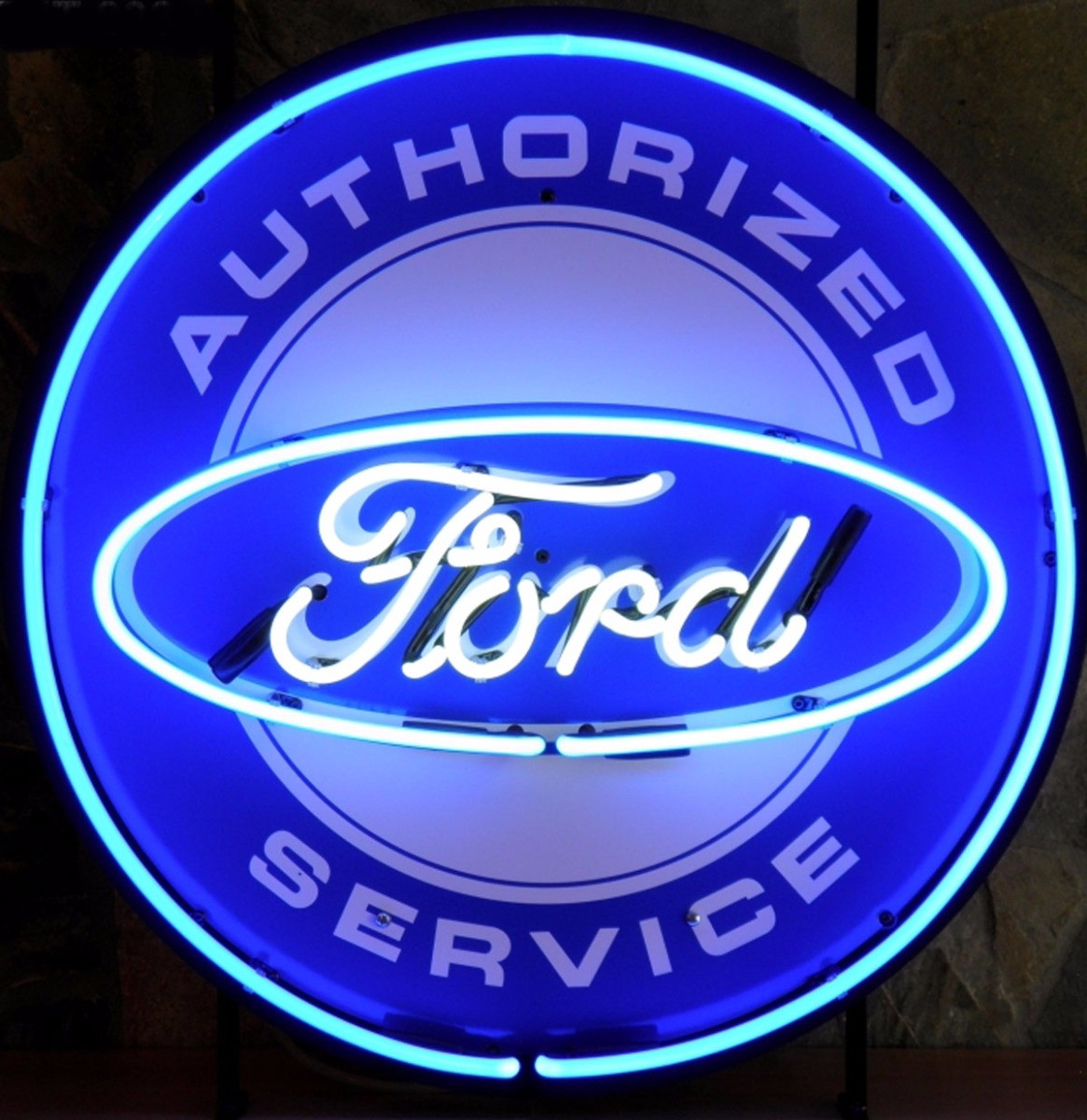 Ford Service Neon Met Achterplaat 60 x 60 cm