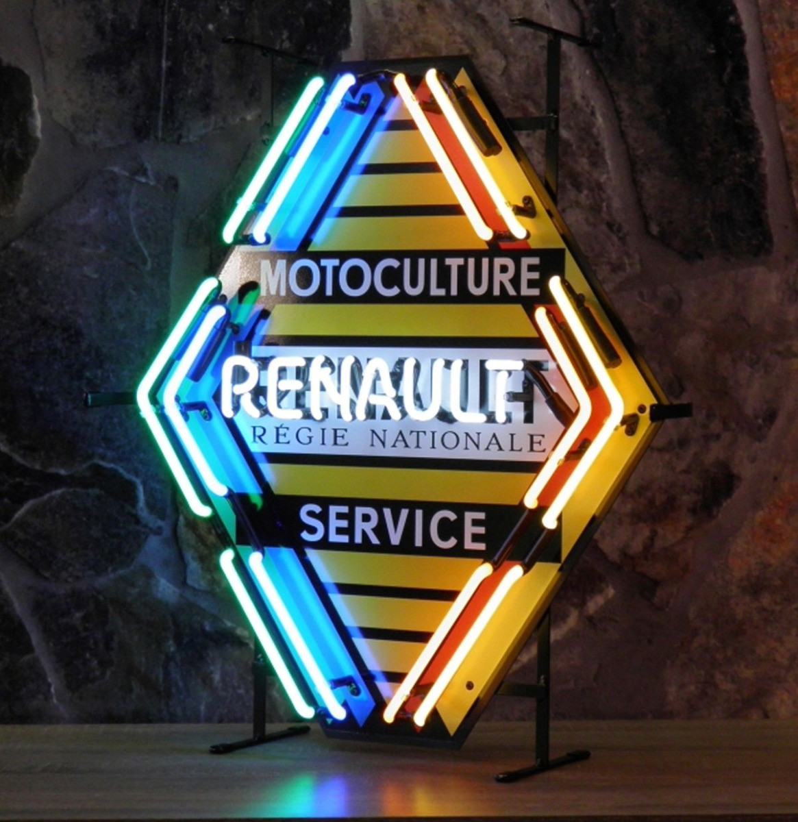 Renault Motoculture Service Neon Met Achterplaat 60 x 40 cm