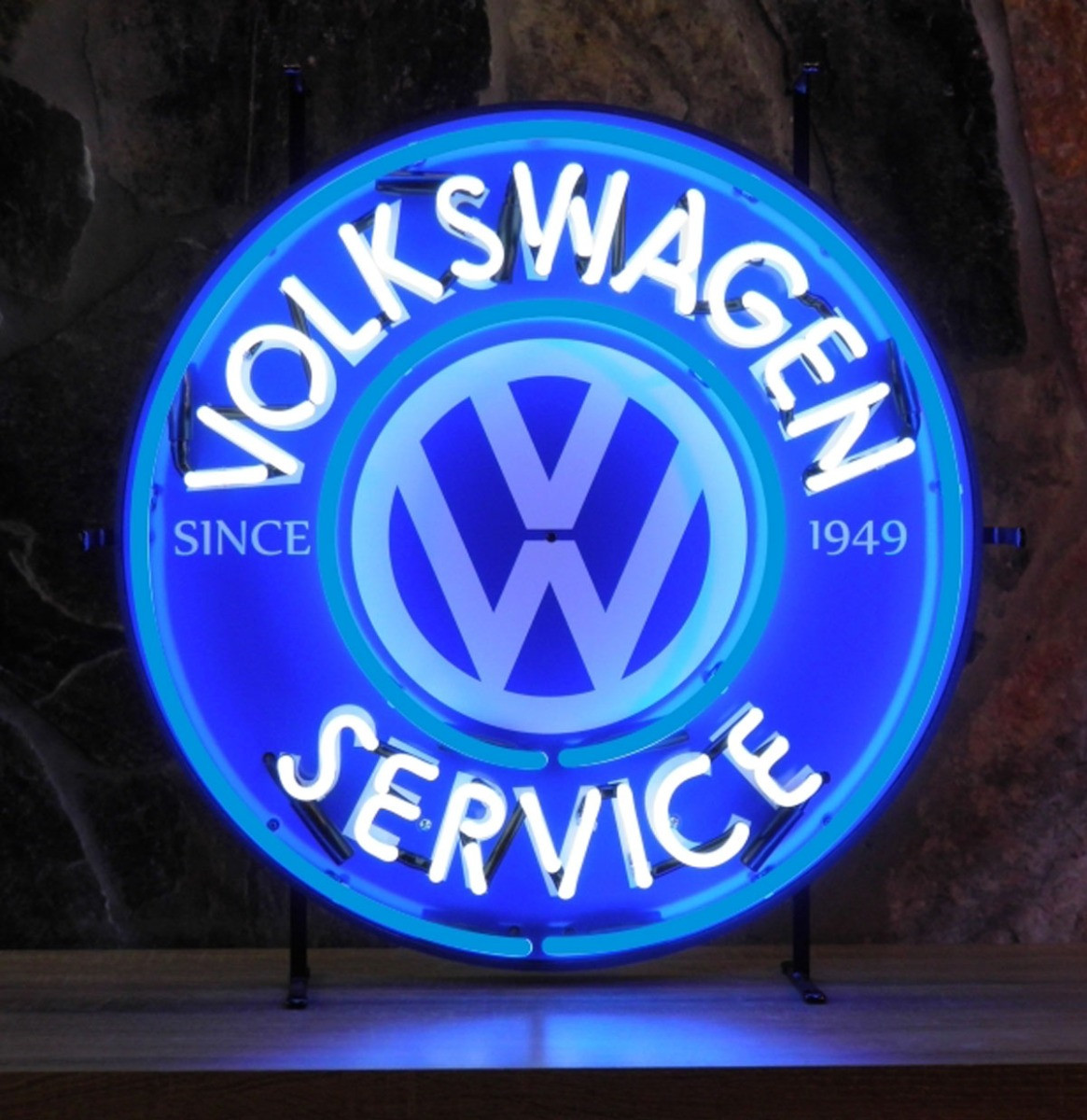 VW Volkswagen Service Neon Met Achterplaat 65 x 65 cm