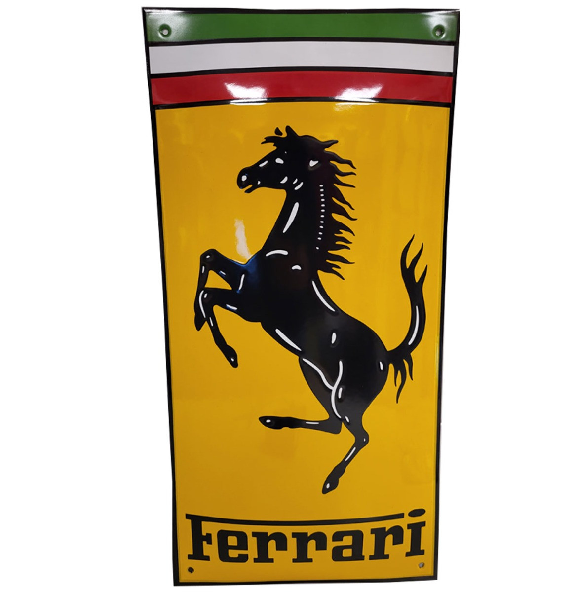 Ferrari Logo Emaille Bord - 60 x 30 cm