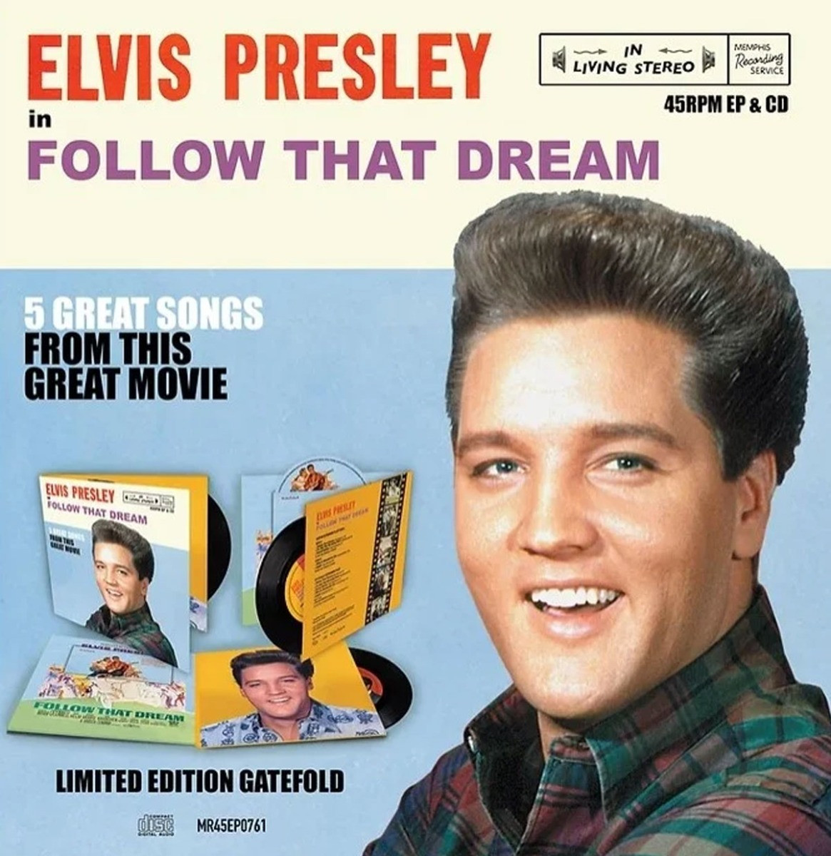 Elvis Presley In Follow That Dream Gatefold Combi CD & Zwart Vinyl EP MRS