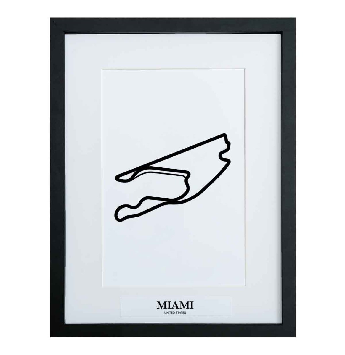 Formule 1 Circuit Miami 3D Print - Zwart