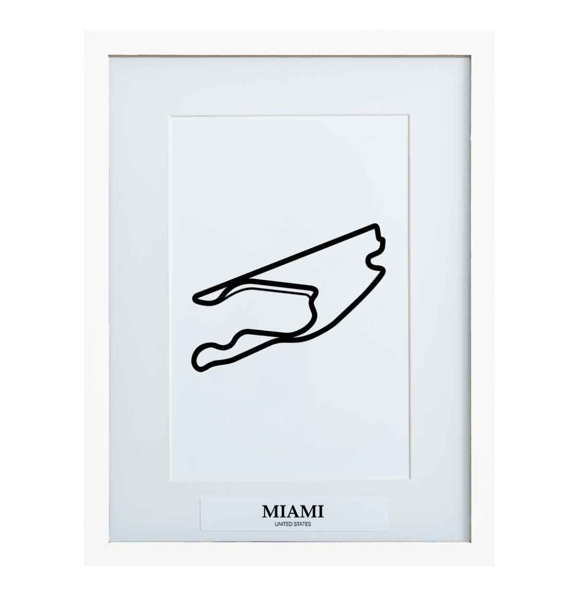 Formule 1 Circuit Miami 3D Print - Wit