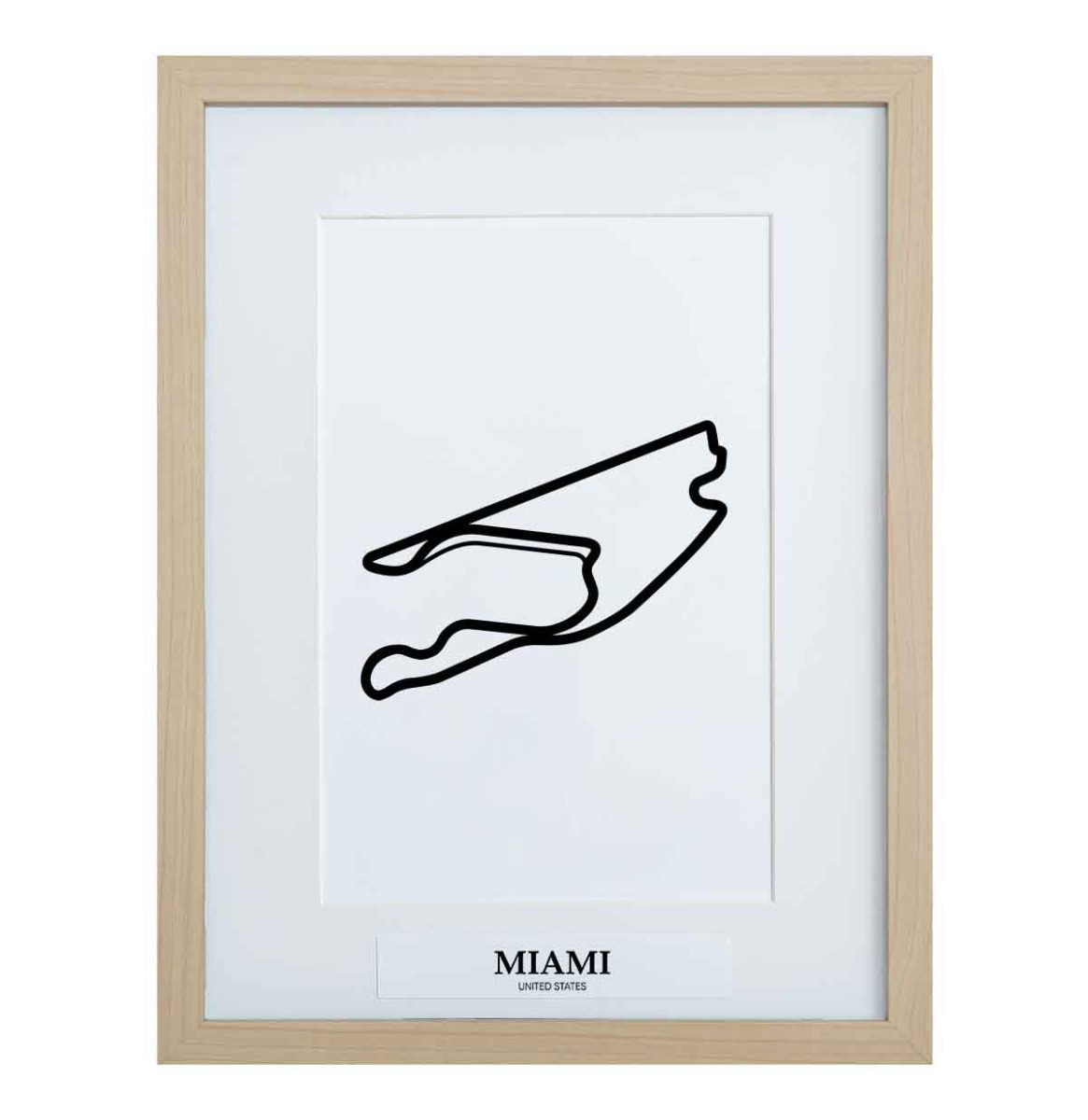 Formule 1 Circuit Miami 3D Print - Hout