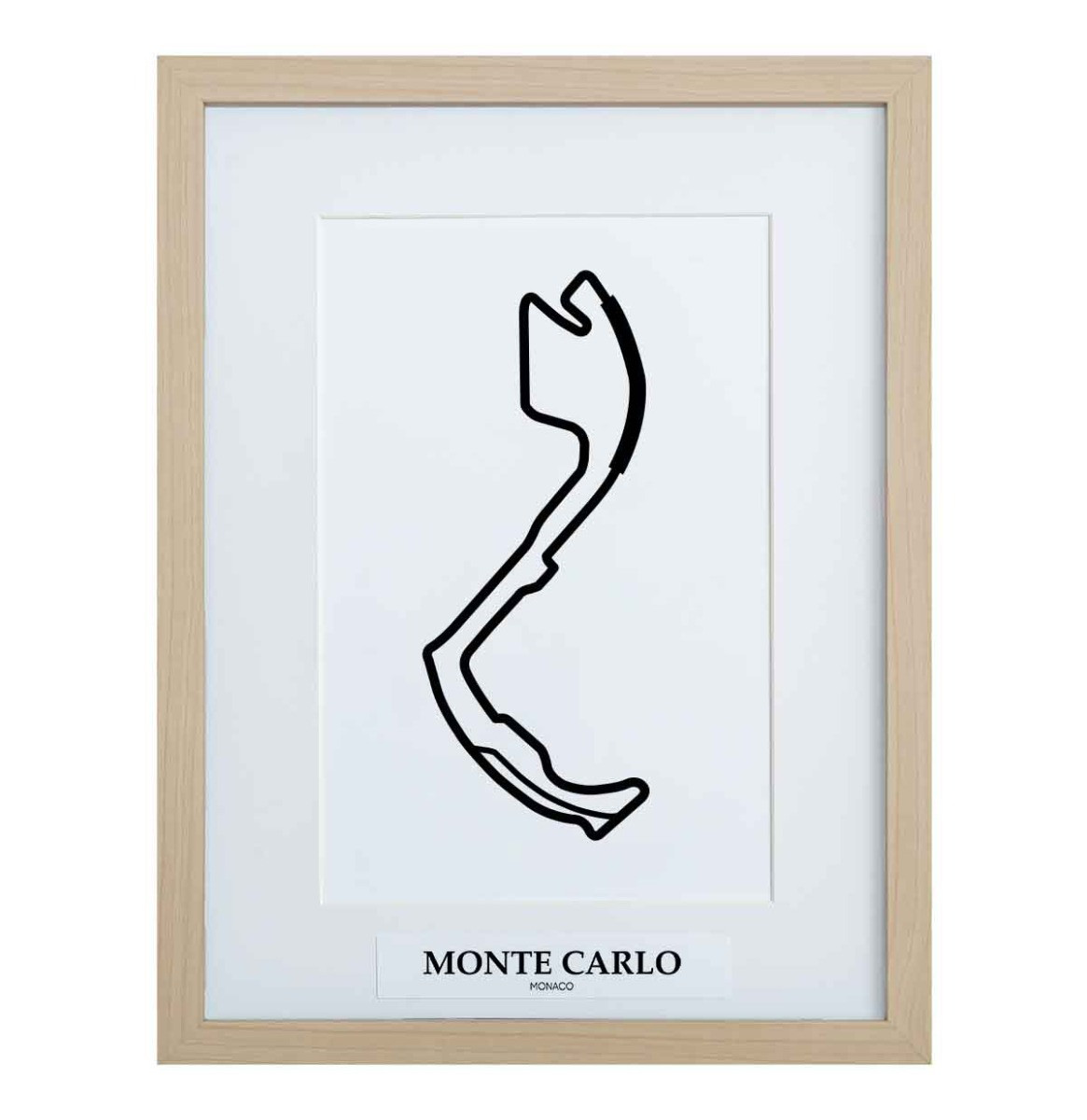 Formule 1 Circuit Monte Carlo Monaco 3D Print - Hout