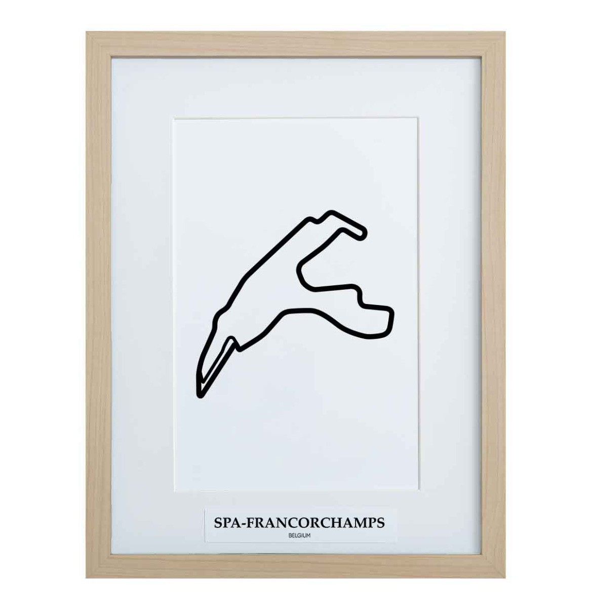 Formula 1 Circuit Spa-Francorchamps België 3D Print - Hout
