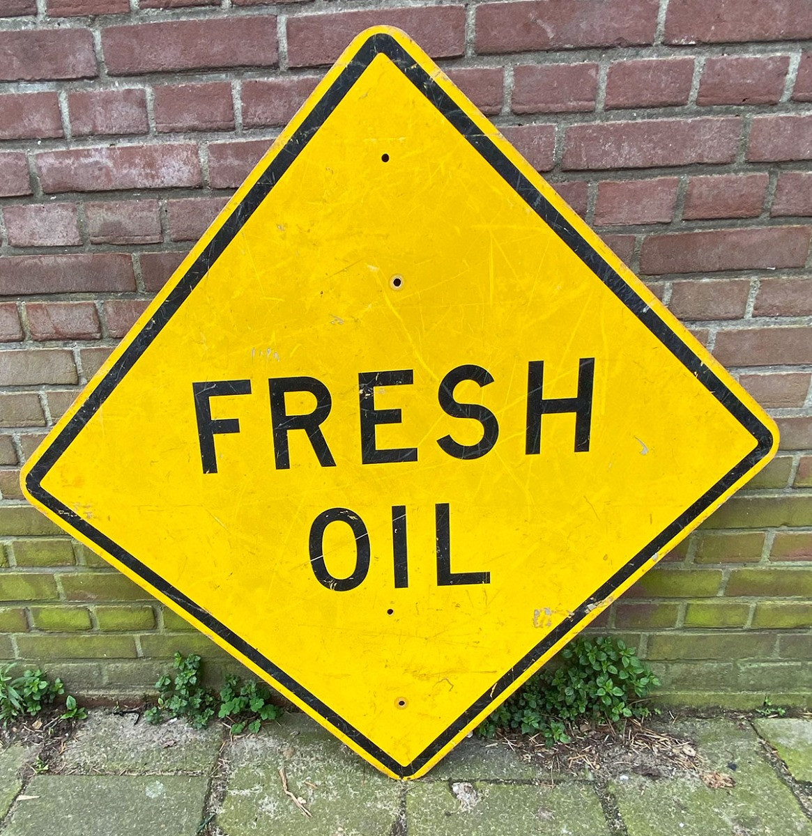 Fresh Oil Origineel Amerikaans Verkeersbord - 76 x 76cm