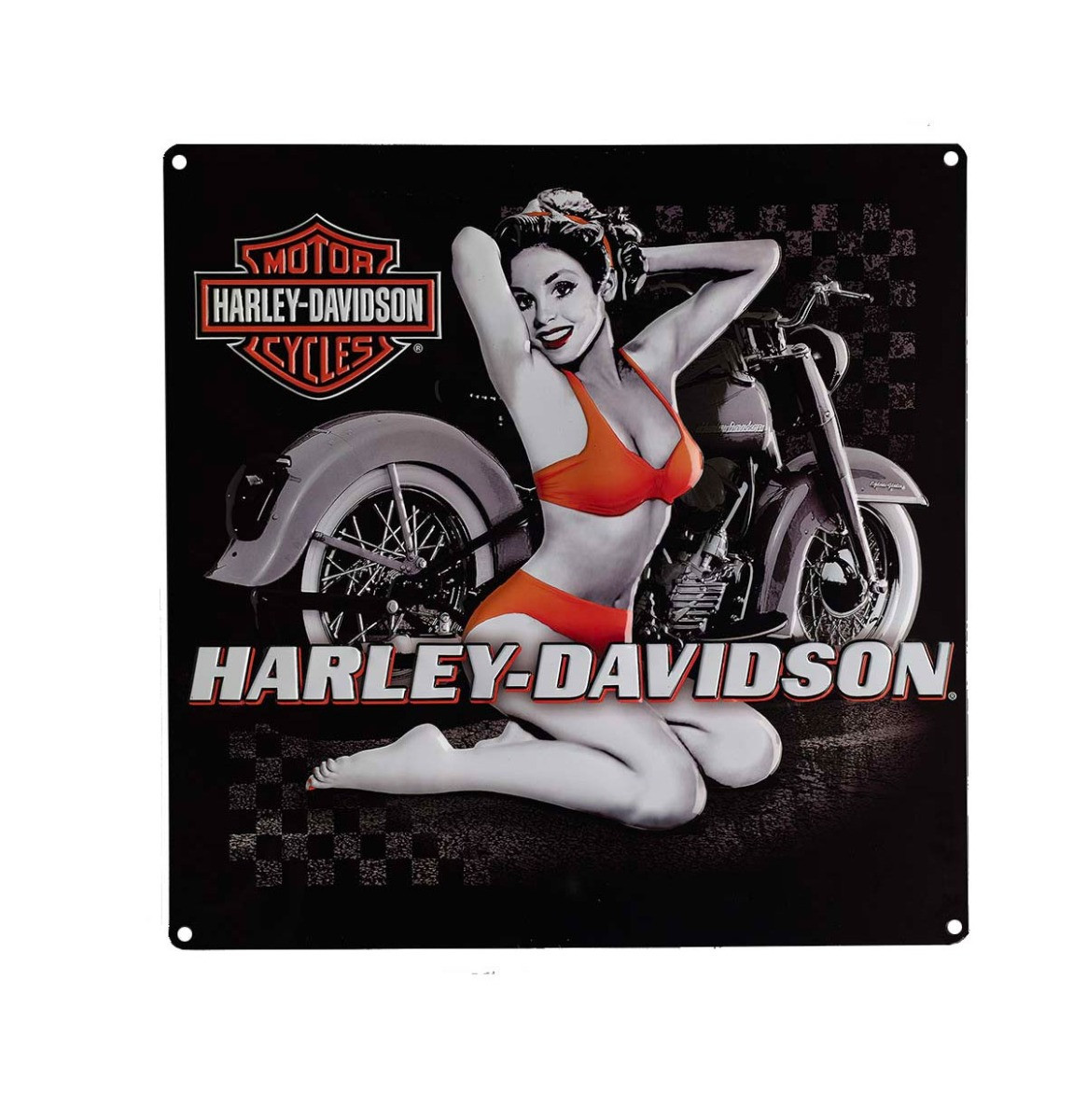 Harley-Davidson Flash Back Babe Metalen Bord