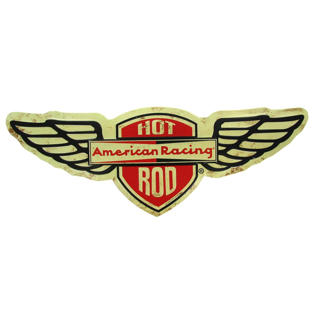 Hot Rod American Racing Die Cut Embossed Tin Sign