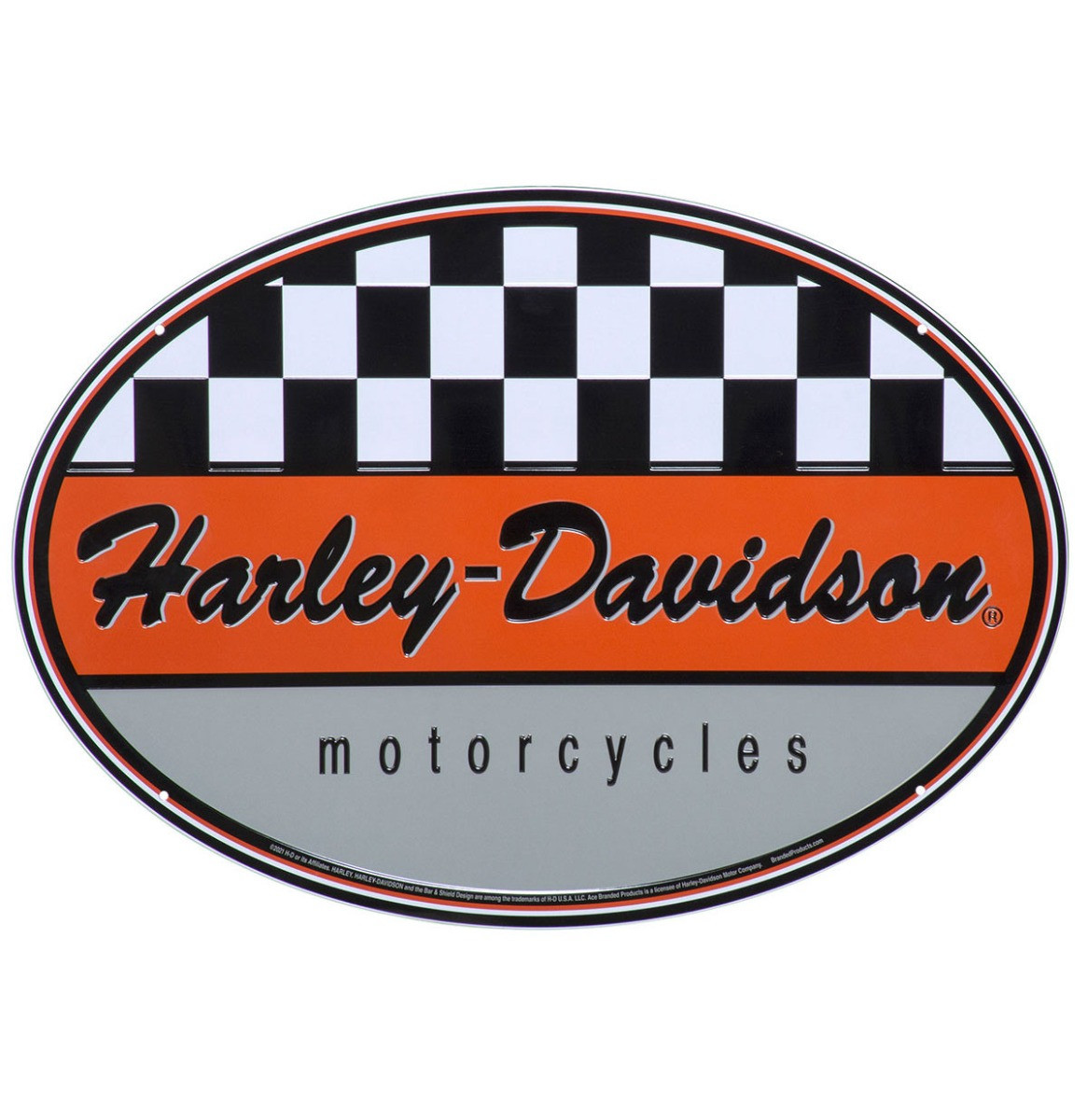 Harley-Davidson Racing Ovaalvormig Tinnen Bord