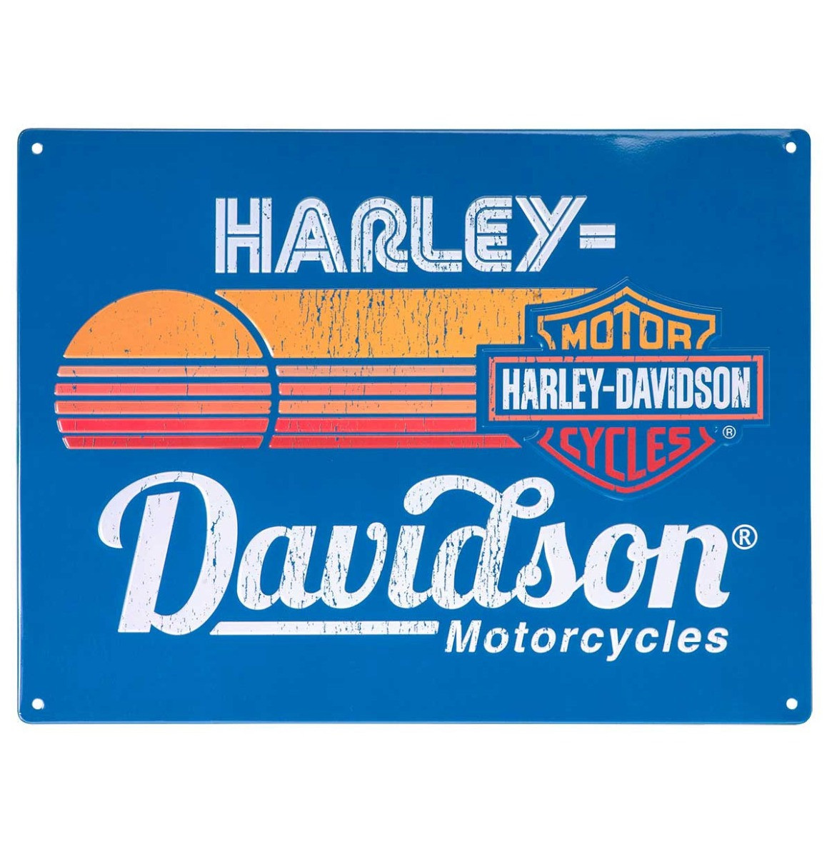 Harley-Davidson Bar & Shield Sunset Tinnen Bord Met Reliëf - 30 x 40 cm