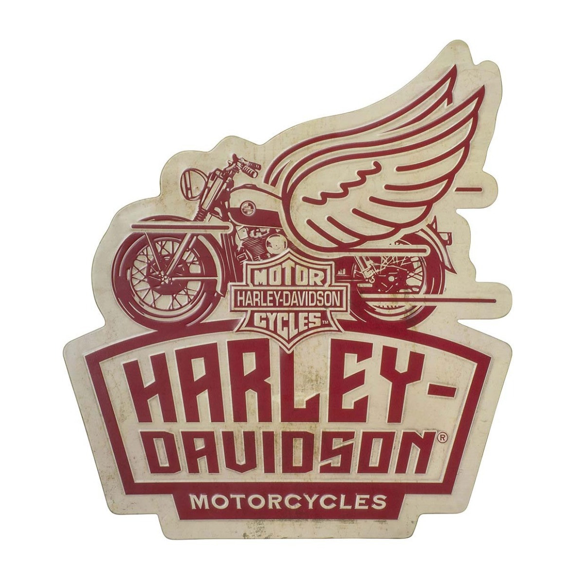 Harley-Davidson Winged Motorcycle Metalen Bord
