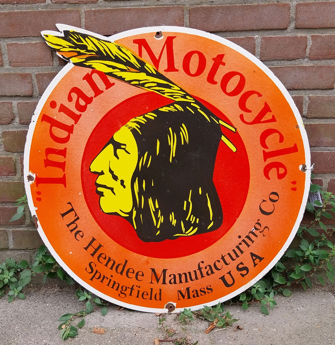 Indian Motocycles Logo Emaille Bord - Ø64cm