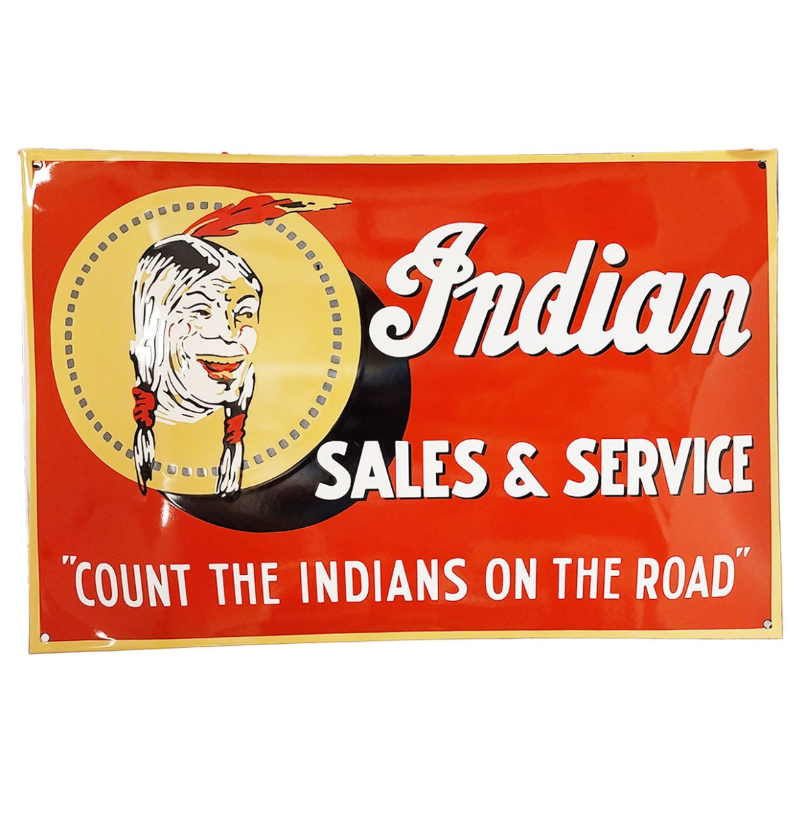 Indian Motorcycles Sales & Service Emaille Bord - 60 x 40 cm
