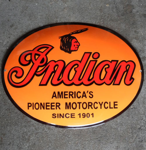 Indian America&apos;s Pioneer Motorcycle Emaille Bord