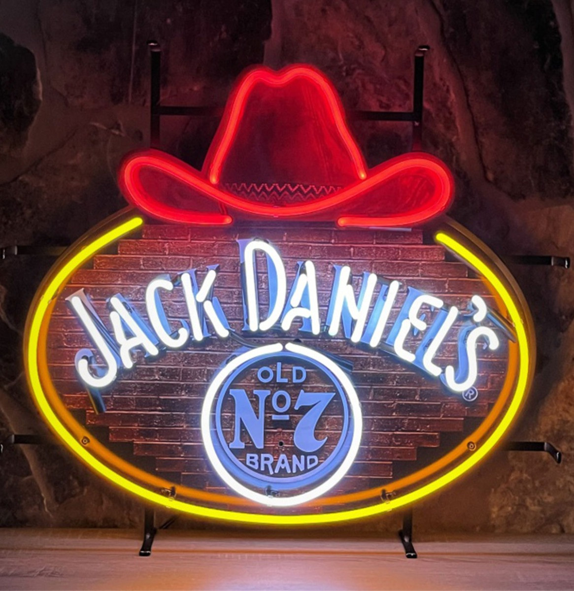 Jack Daniels Neon Verlichting Met Achterplaat - 70 x 64 cm