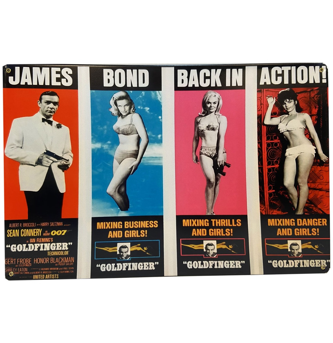 James Bond Goldfinger - Metalen Bord 29.5 x 44.5 cm