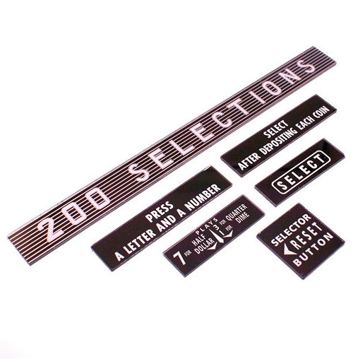 Wurlitzer 2000 instructie glaasjes (6 stuks)