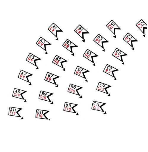 Wurlitzer 1800 sticker letters en nummers voor platenmagazijn