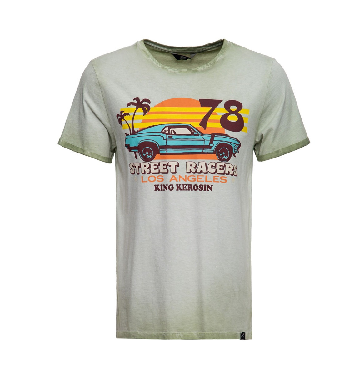 King Kerosin Oil Washed Street Racers L.A. T-Shirt Mint-XXL