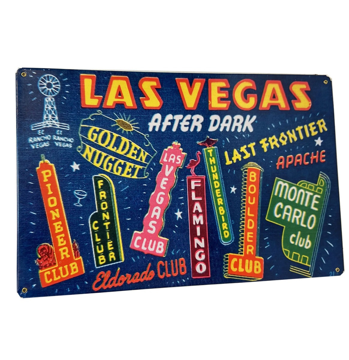 Las Vegas After Dark Metalen Bord 29.5 x 44.5 cm