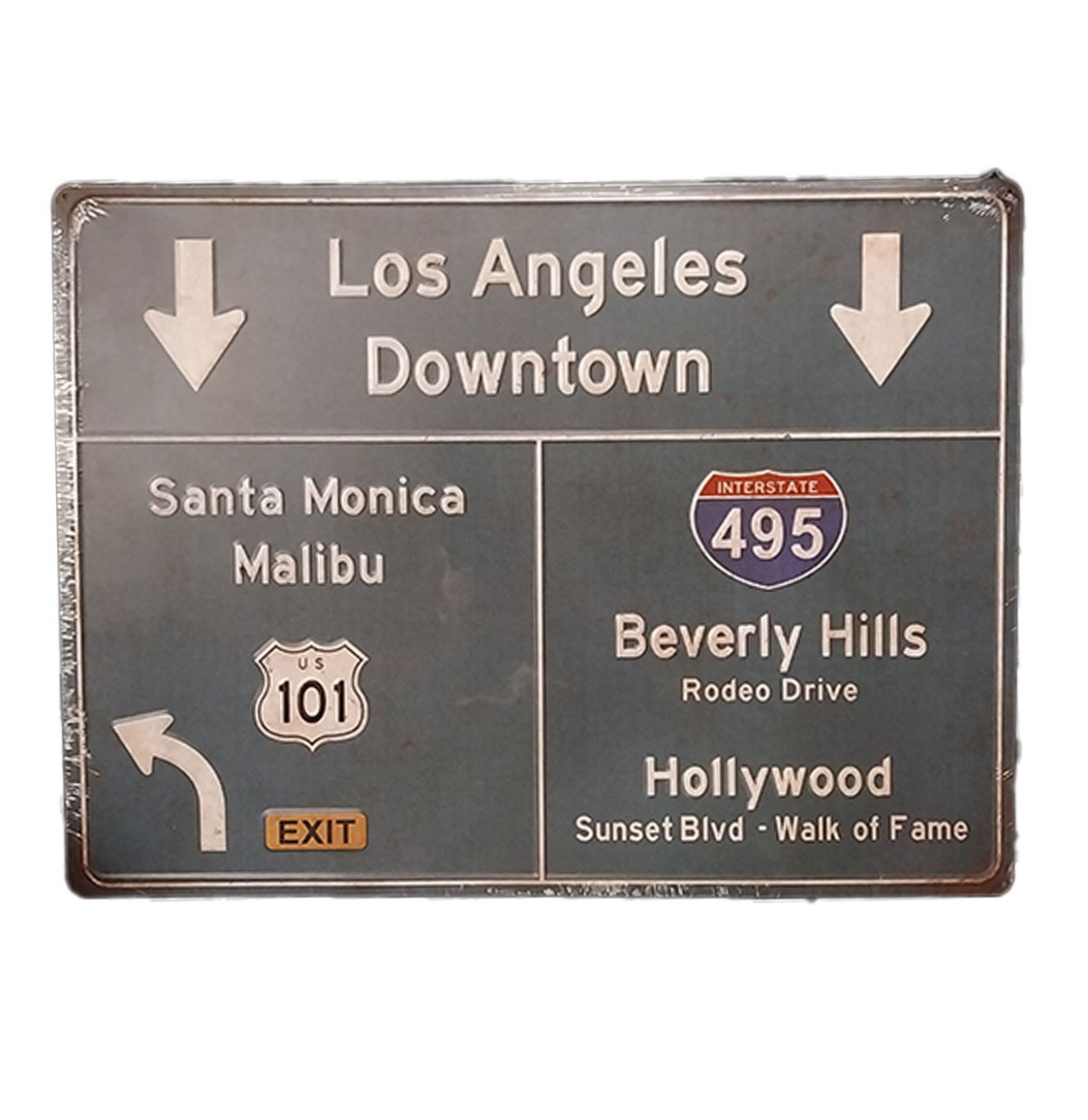 Los Angeles Highway Metalen Bord - 58 x 43 cm
