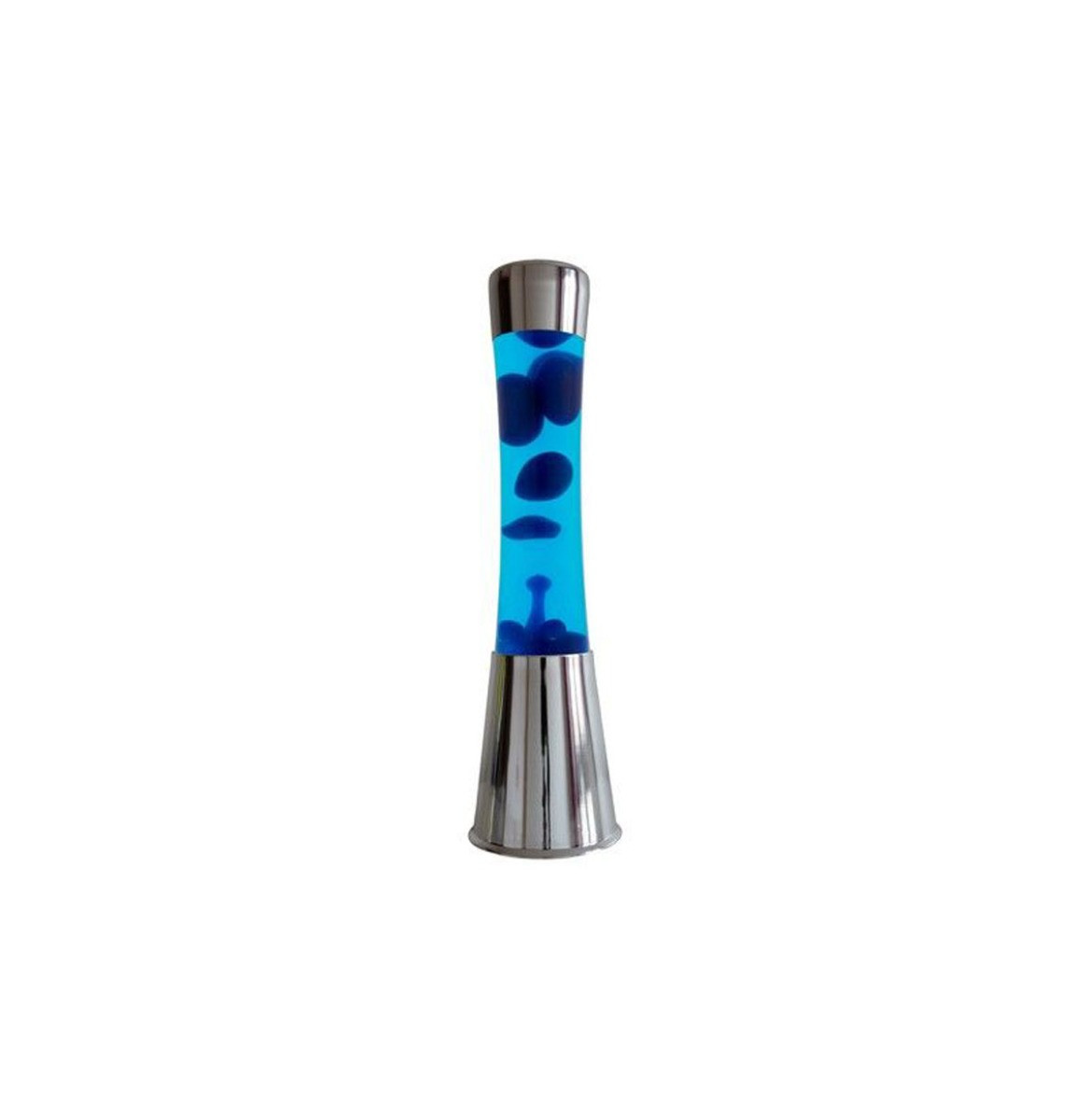Fisura Lava Lamp - Chroom Met Blauwe Vloeistof en Blauw Lava