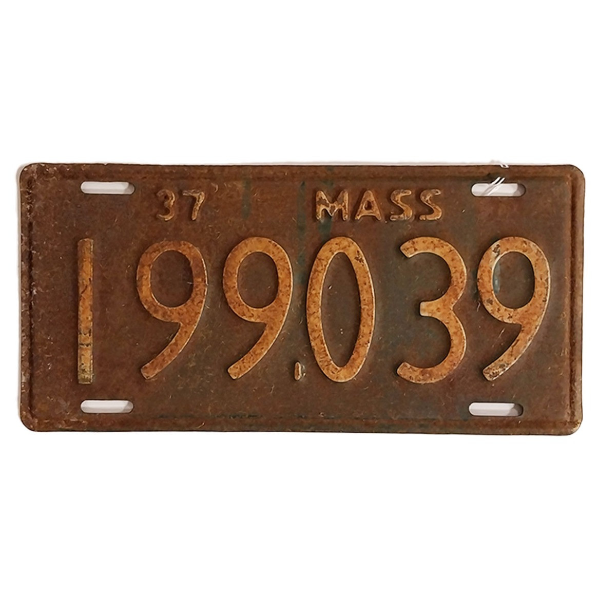 Massachusetts Kentekenplaat - 1937 - Origineel