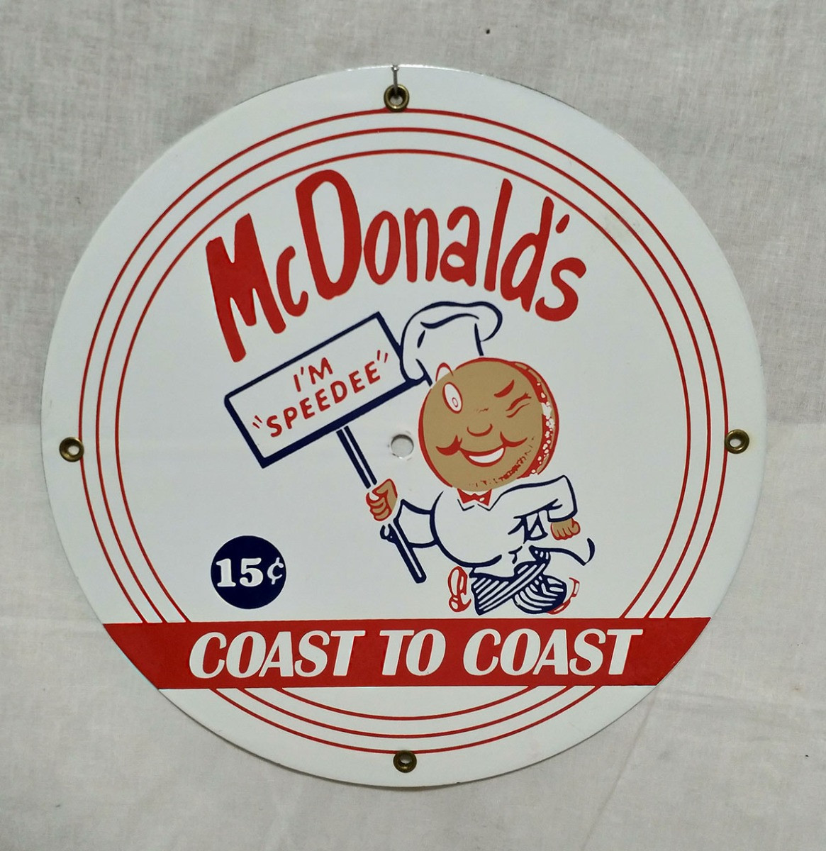 McDonald&apos;s Coast To Coast Emaille Bord 12" / 30 cm