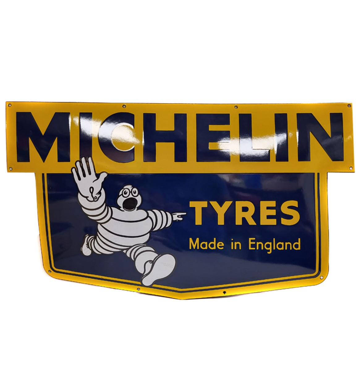 Michelin Tyres Made In England Emaille Bord - 53 x 90 cm