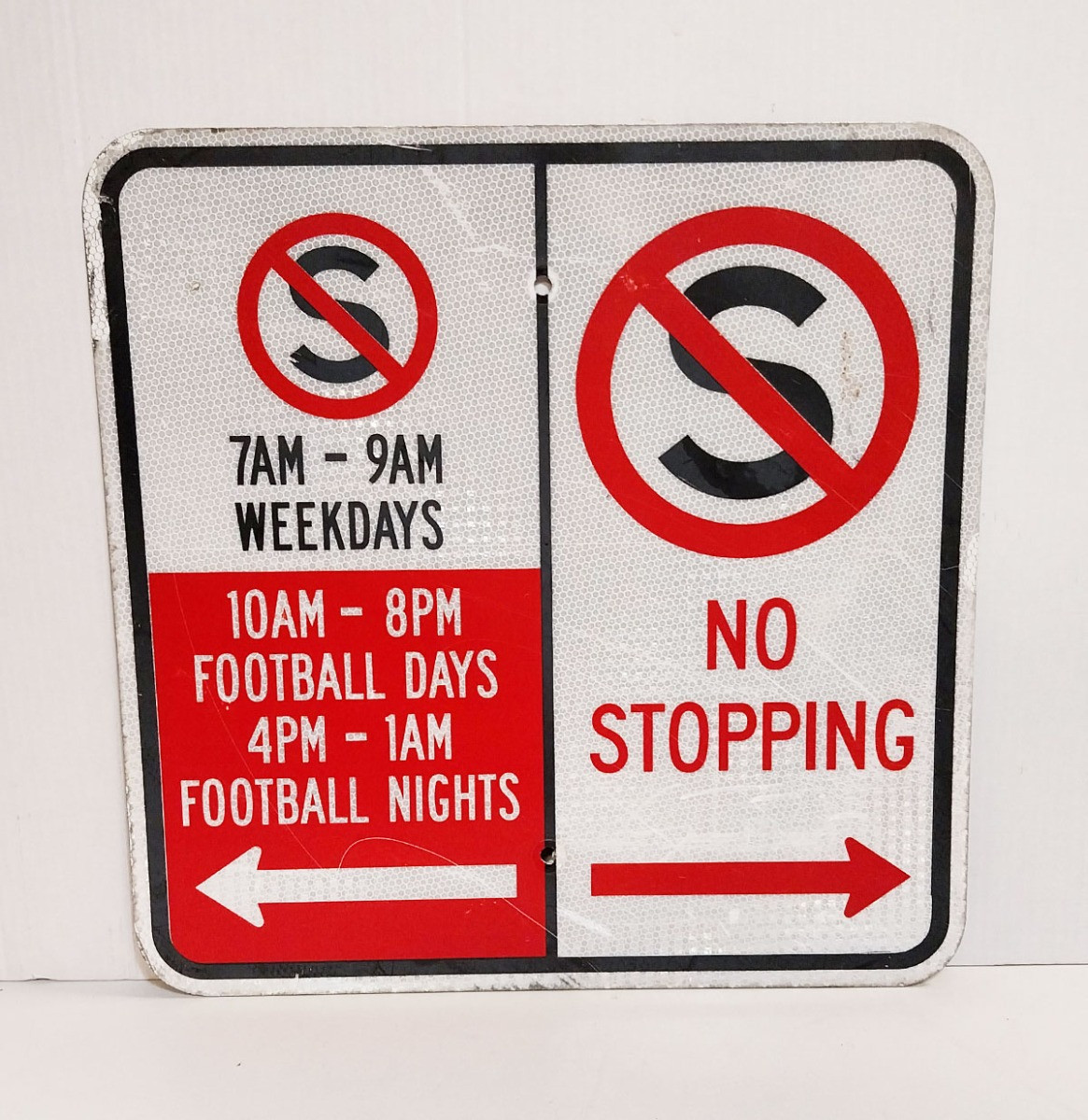 No Stopping Football Days AM Verkeersbord - Origineel - 46 x 46cm (1)