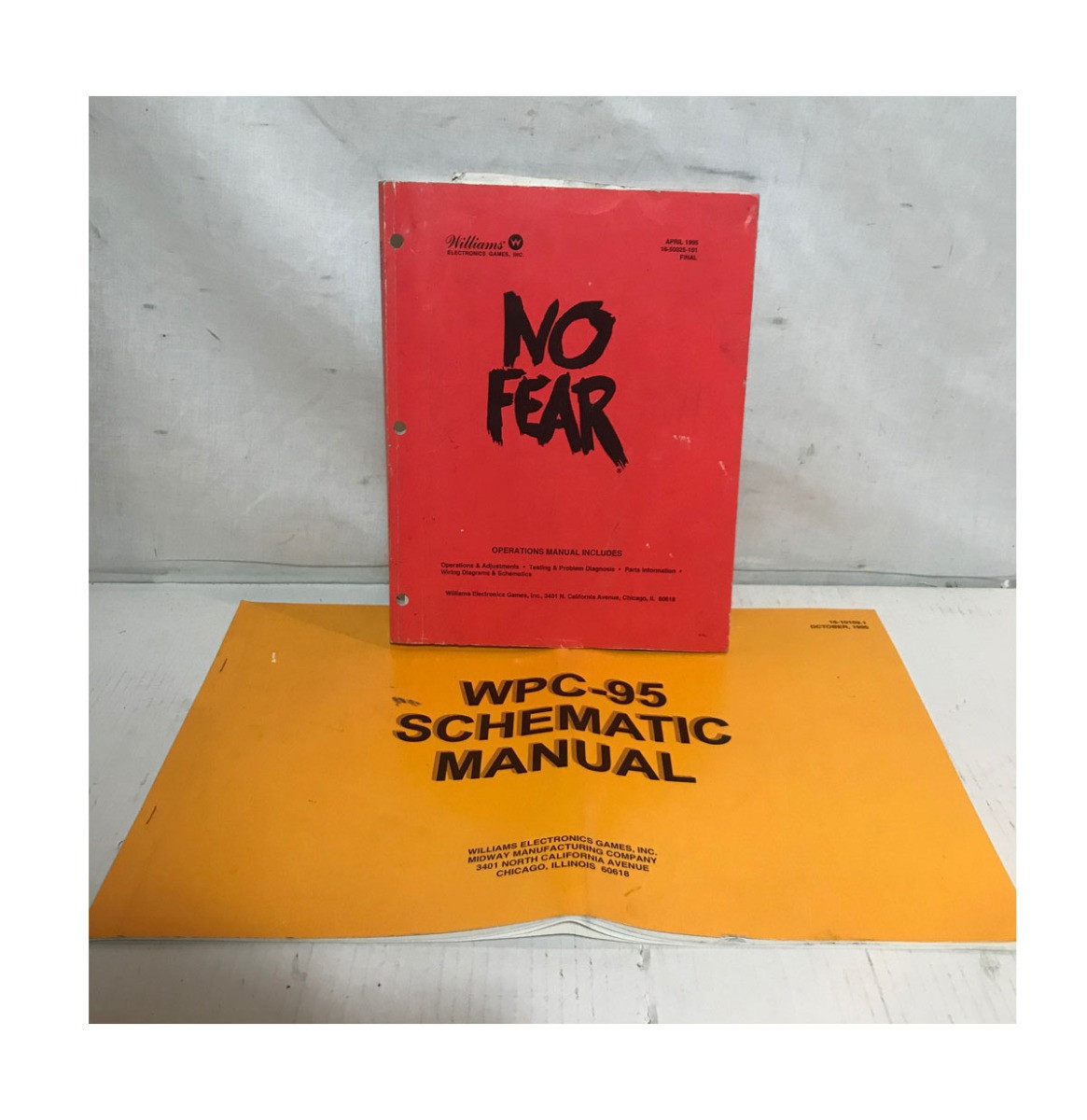 Williams No Fear Flipperkast Handleidingen Set 1995