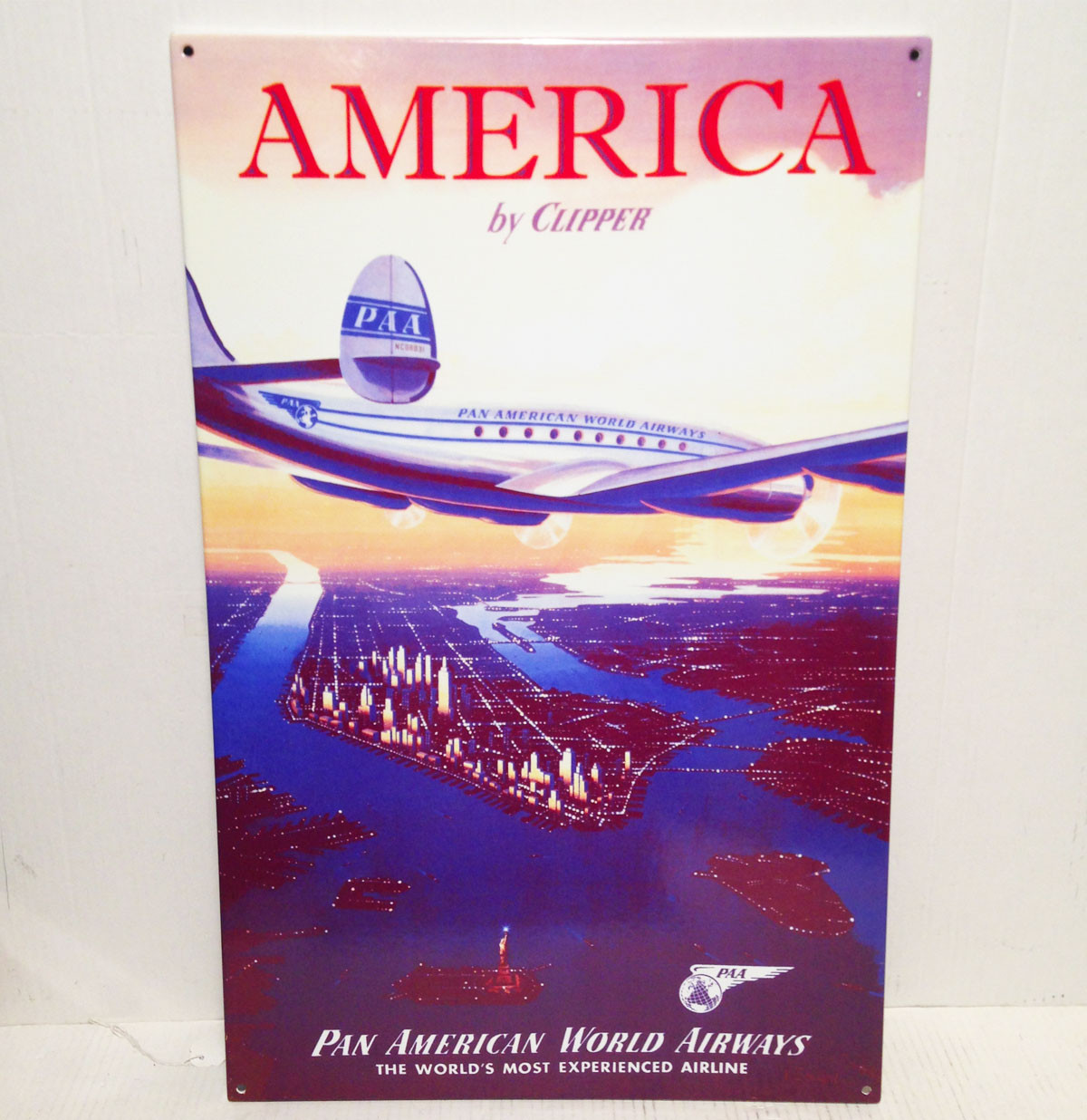 Pan American World Airways - America by Clipper Emaille Bord Groot