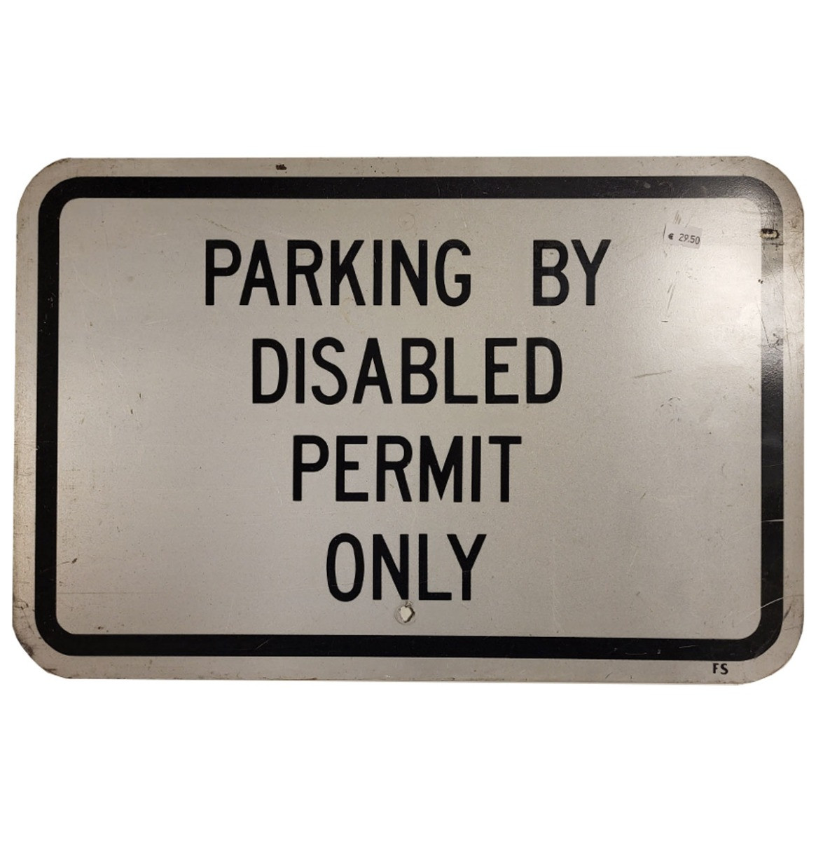 Parking By Disabled Permit Only Metalen Straatbord - Origineel - 46 x 30 cm