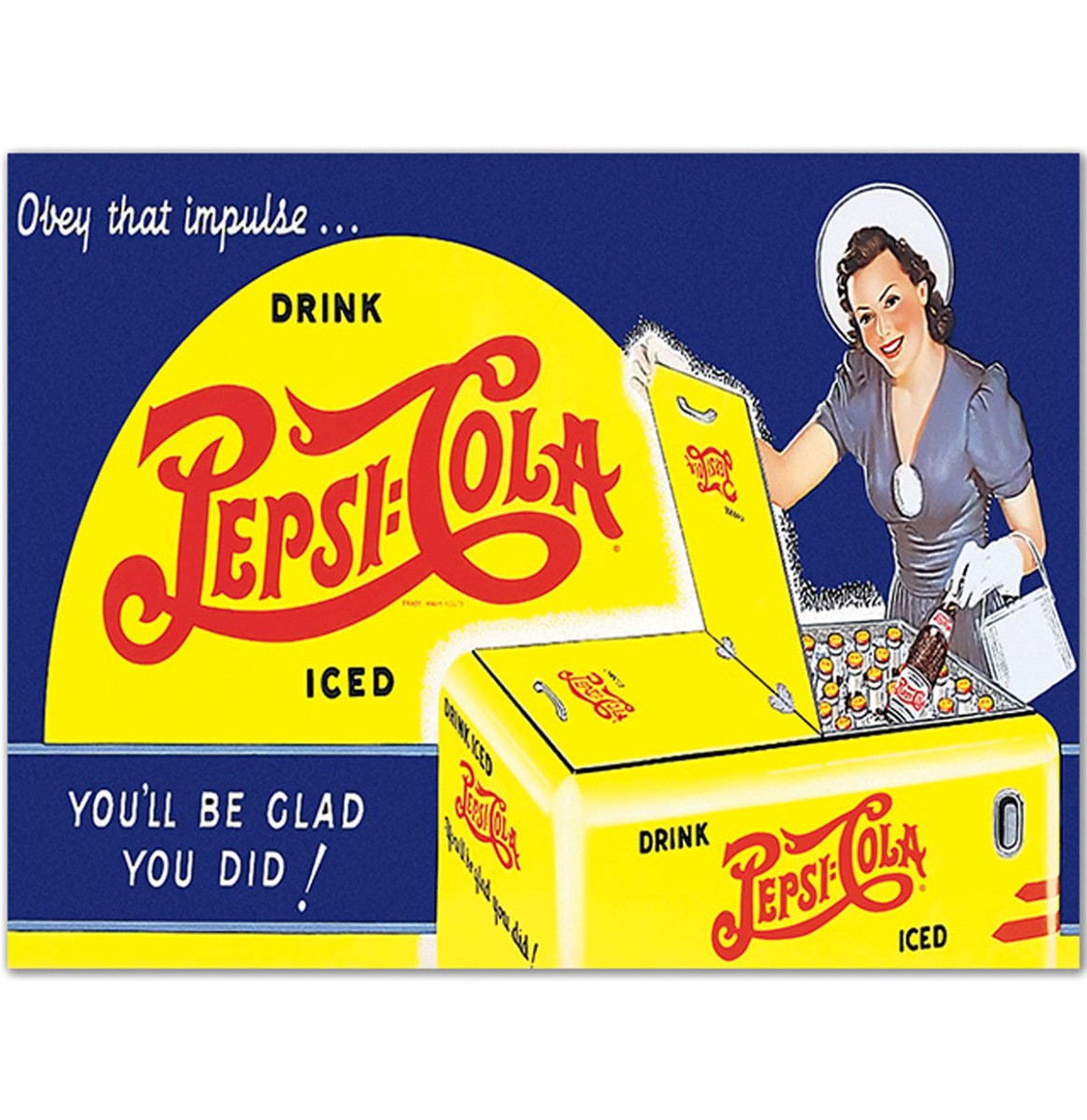Pepsi Cola You&apos;ll Be Glad You Did - Houten Bord 50x40 cm
