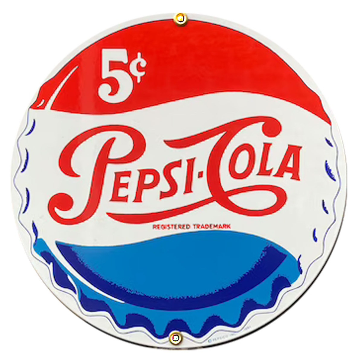 Pepsi-Cola Flessendop Emaille Bord - 20 cm ø