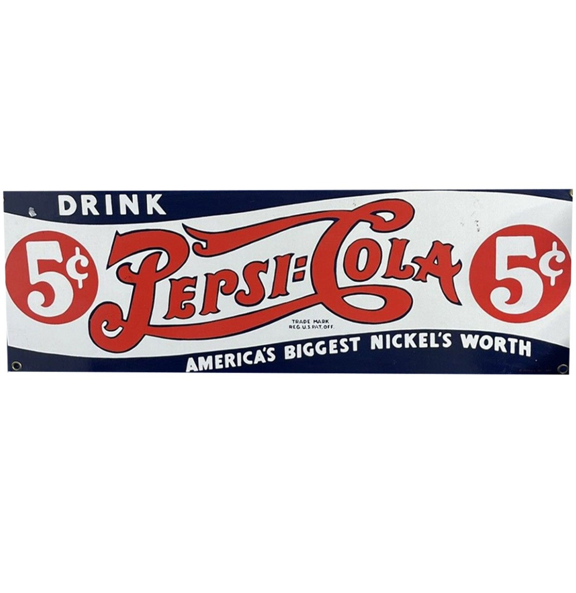 Pepsi-Cola Emaille Bord - 46 x 15 cm - Ande Rooney 1991